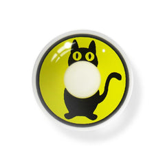 Lentes de contacto de color negro con diseño de gato de Halloween
