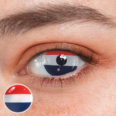 Lentes de contacto de color azul con la bandera de Francia para cosplay