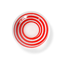 Lentes de contacto de color rojo y blanco con rizos circulares para cosplay