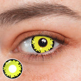 Lentes de contacto de color amarillo Demonlord Mammon para cosplay