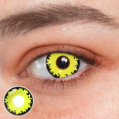 Lentes de contacto de color amarillo Demonlord Mammon para cosplay