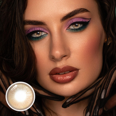 Lentes de contacto de color marrón granate