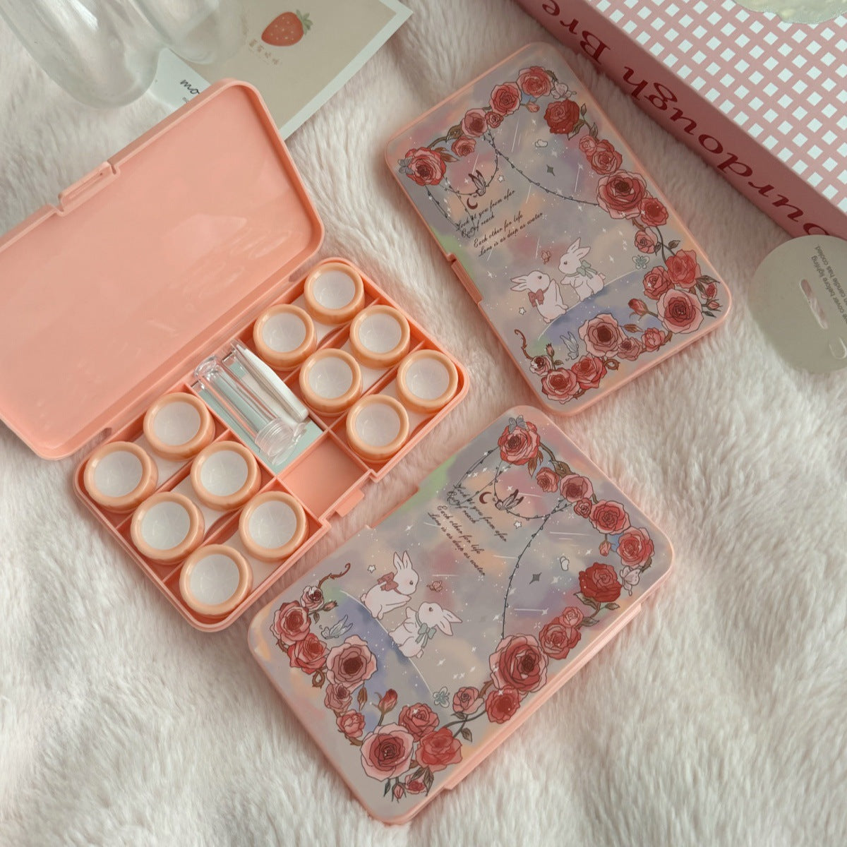 Estuche para lentes de contacto de color Romantic Rose Manor 