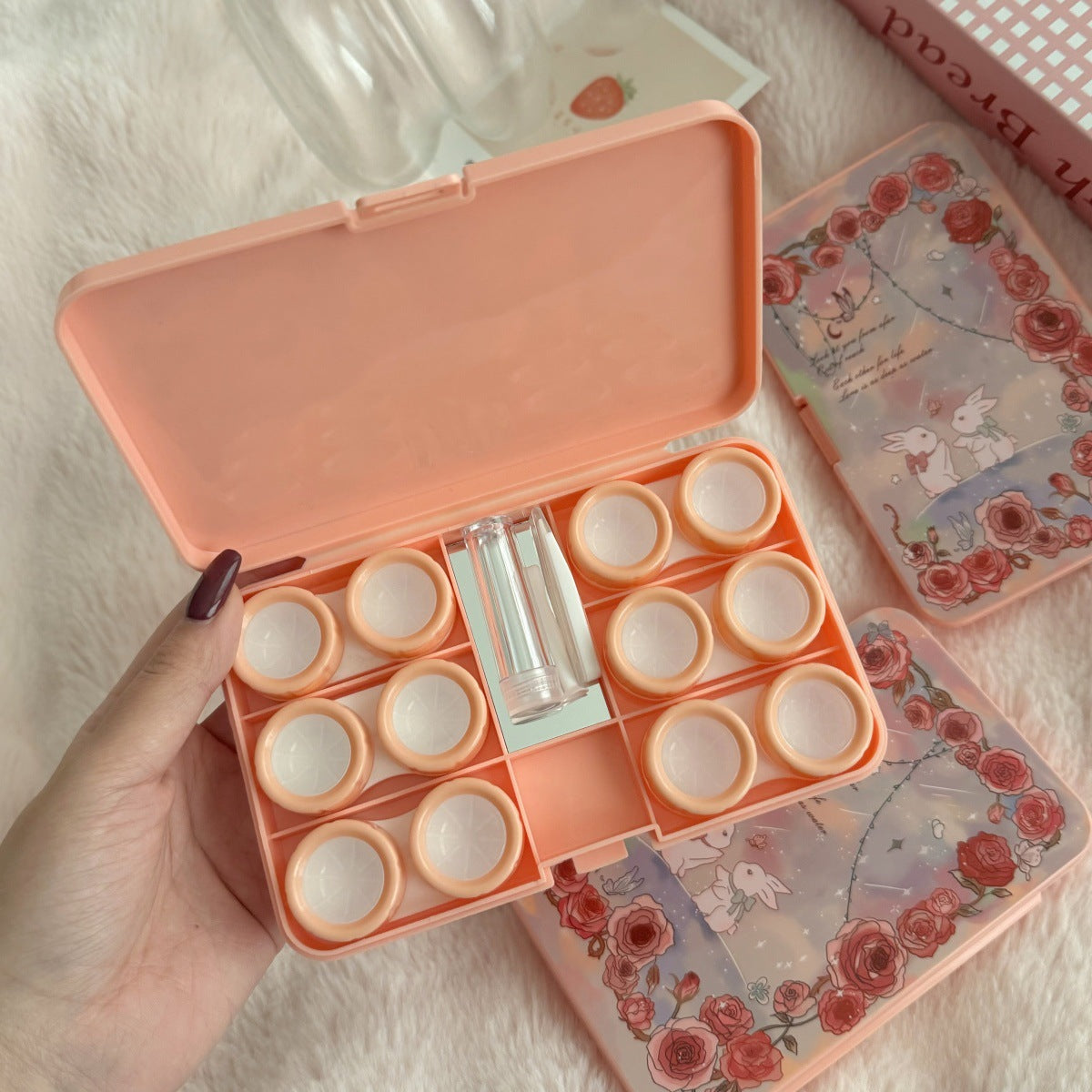 Estuche para lentes de contacto de color Romantic Rose Manor 