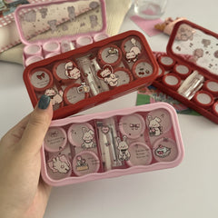 Estuche para lentes de contacto de colores Sweet Bunny Garden 