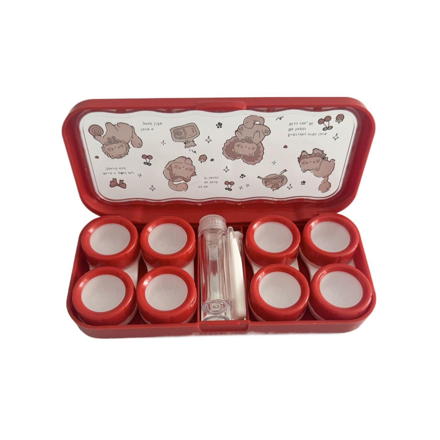 Estuche para lentes de contacto de colores Sweet Bunny Garden 