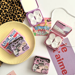 Estuche para lentes de contacto de colores Cool Girl 