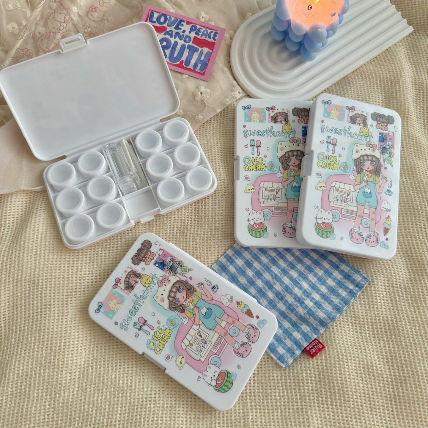 Estuche para lentes de contacto de colores SweetHeart Girl 