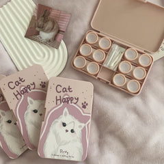 Estuche para lentes de contacto de colores Cat Happy 