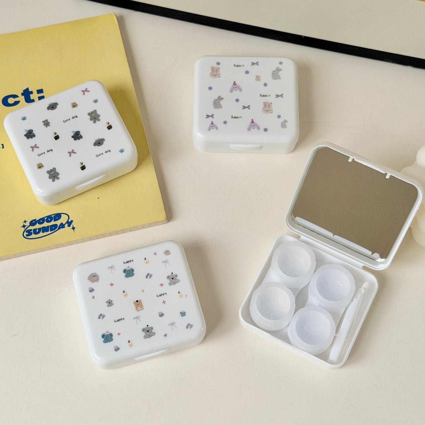 Estuche Kawaii de Lentes de Contacto de Animales Tiernos