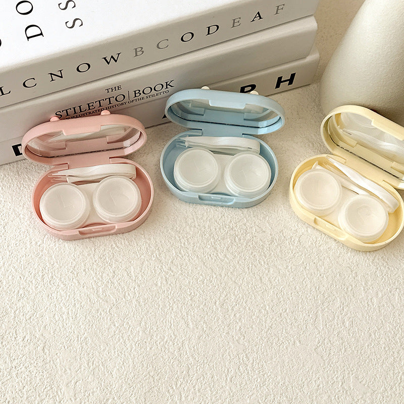 Estuche para lentes de contacto de color Dainty Dot Ribbon
