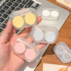 Estuche para lentes de contacto de colores con bolsillo Macaron Pastel