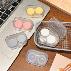 Estuche para lentes de contacto de colores con bolsillo Macaron Pastel