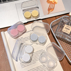 Estuche para lentes de contacto de colores con bolsillo Macaron Pastel