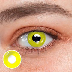 Lentes de contacto de color amarillento de Halloween 