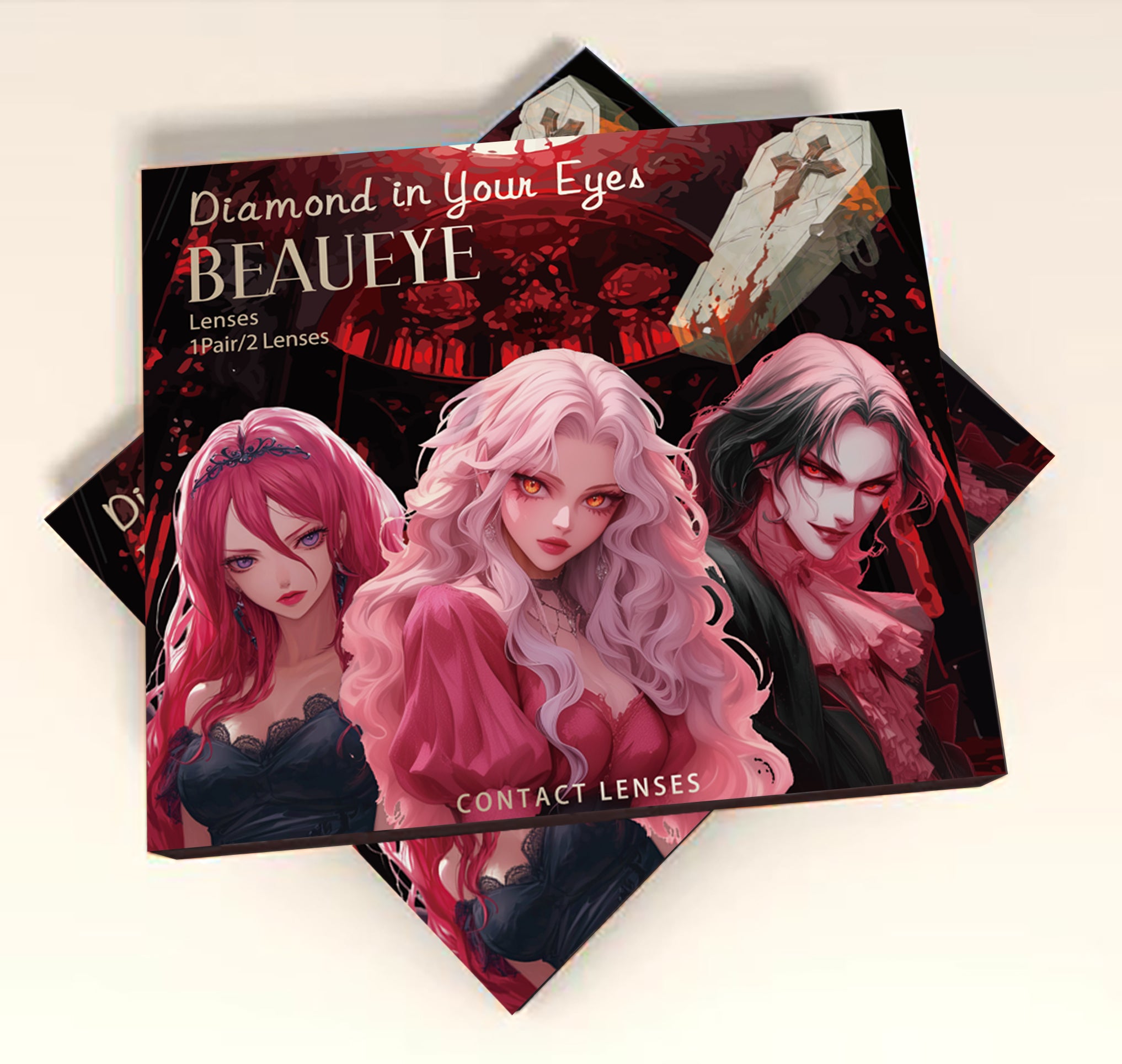 Lentes de contacto de color de malla Manson blanca para cosplay 