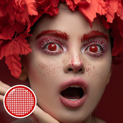 Lentes de contacto de malla roja de Halloween 