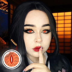 Lentes de contacto de color rojo para cosplay de Kibutsuji Muzan 