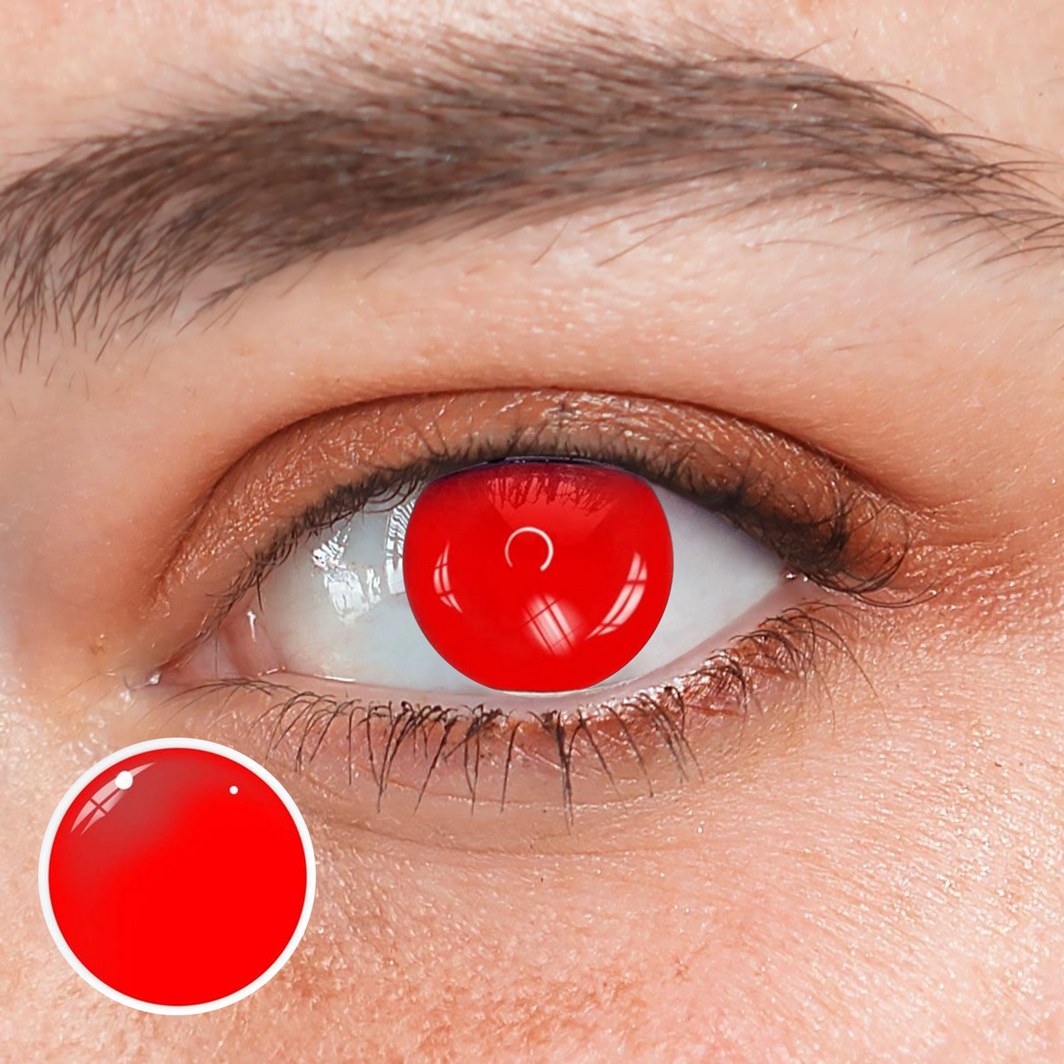 Lentes de contacto de color rojo para Halloween 
