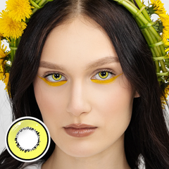 Lentes de contacto de color amarillo con prescripción de Cosplay Element 