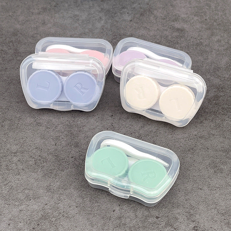 Estuche pequeño y portátil para lentes de contacto de colores 