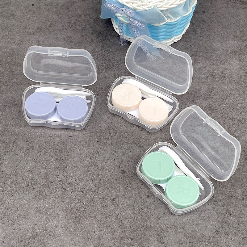 Estuche pequeño y portátil para lentes de contacto de colores 