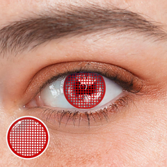Lentes de contacto de malla roja de Halloween 