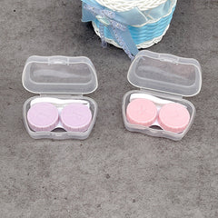 Estuche pequeño y portátil para lentes de contacto de colores 