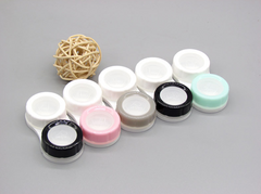 Estuche para lentes de contacto de doble color transparente y multicolor 