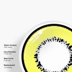 Lentes de contacto de color amarillo con prescripción de Cosplay Element 