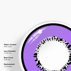 Lentes de contacto de color morado con prescripción de Cosplay Element 