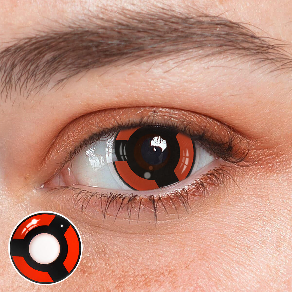 Lentes de contacto de color rojo con prescripción de Naruto Uchiha Izuna Shalingan 