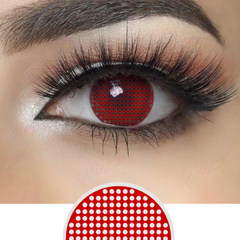 Lentes de contacto de malla roja de Halloween 