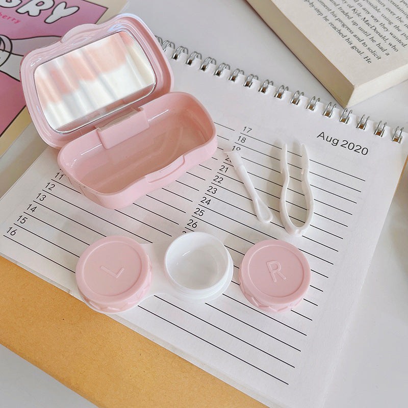 Estuche para lentes de contacto de colores con forma de oso 