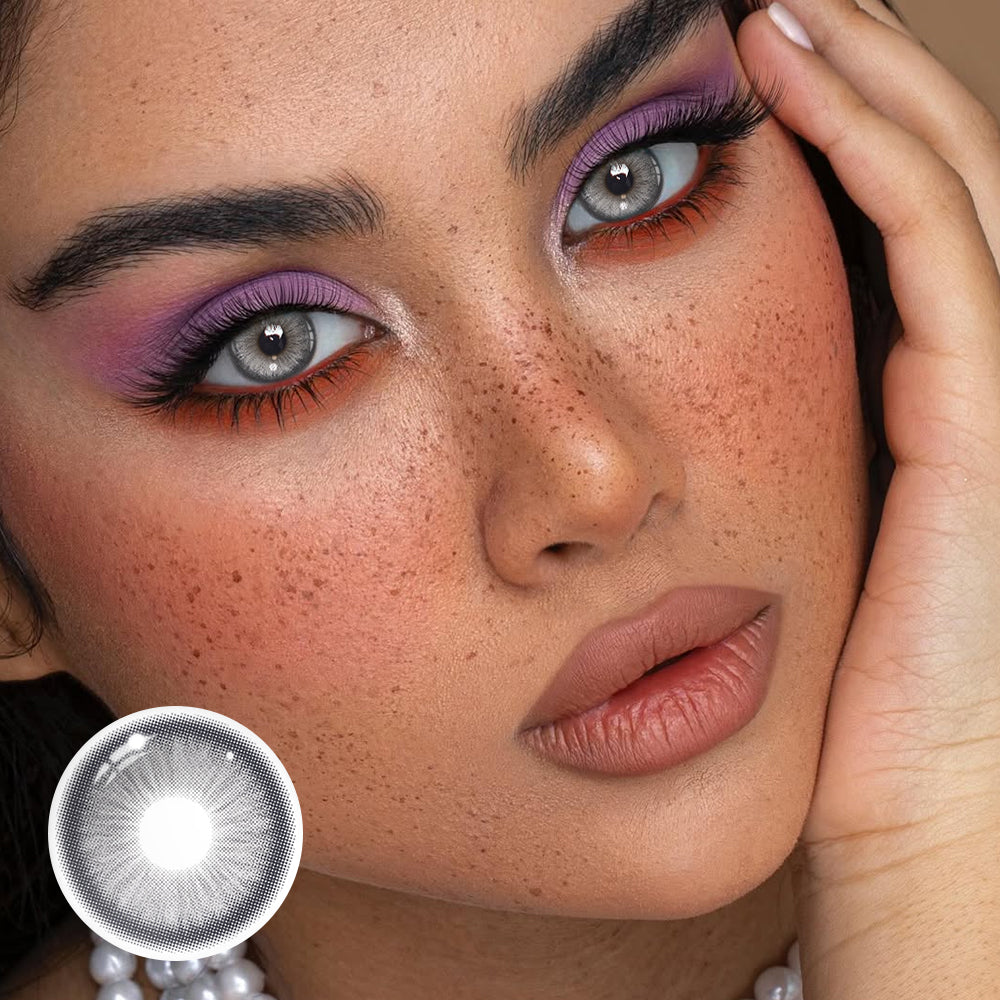 Lentes de contacto de color gris dorado 