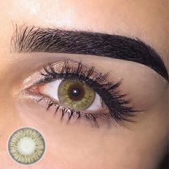 Lentes de contacto de color marrón flor