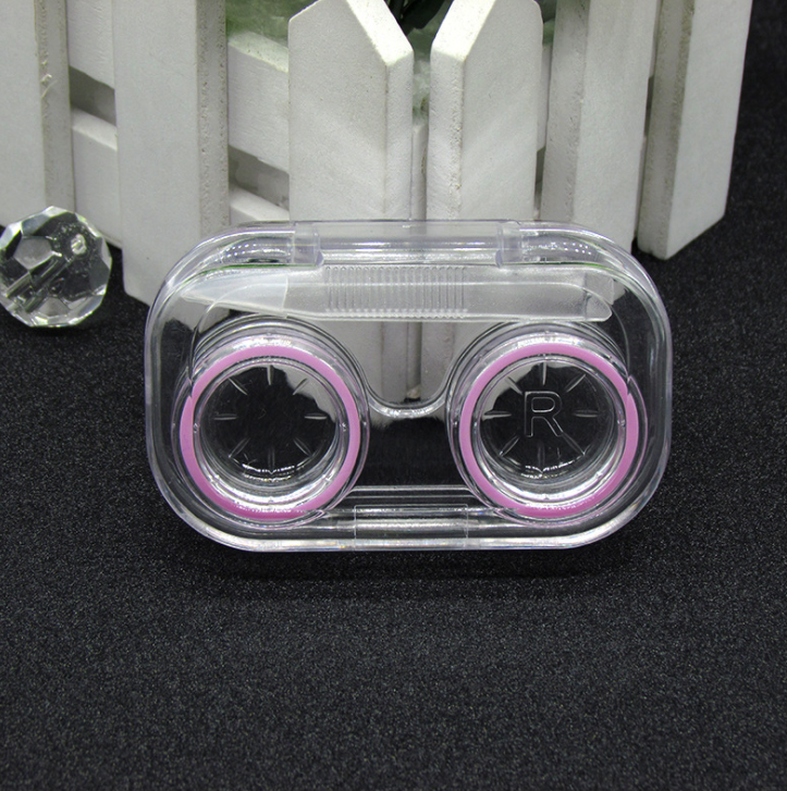 Estuche transparente para lentes de contacto de colores multicolor 