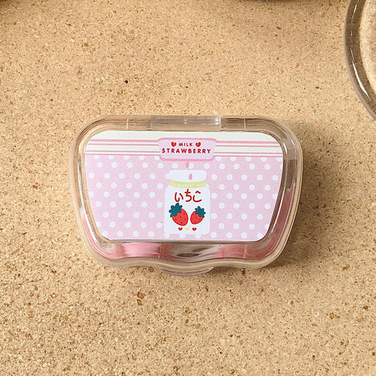 Estuche para lentes de contacto de colores con dibujos animados 