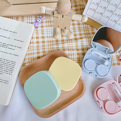 Estuche para lentes de contacto de color caramelo 