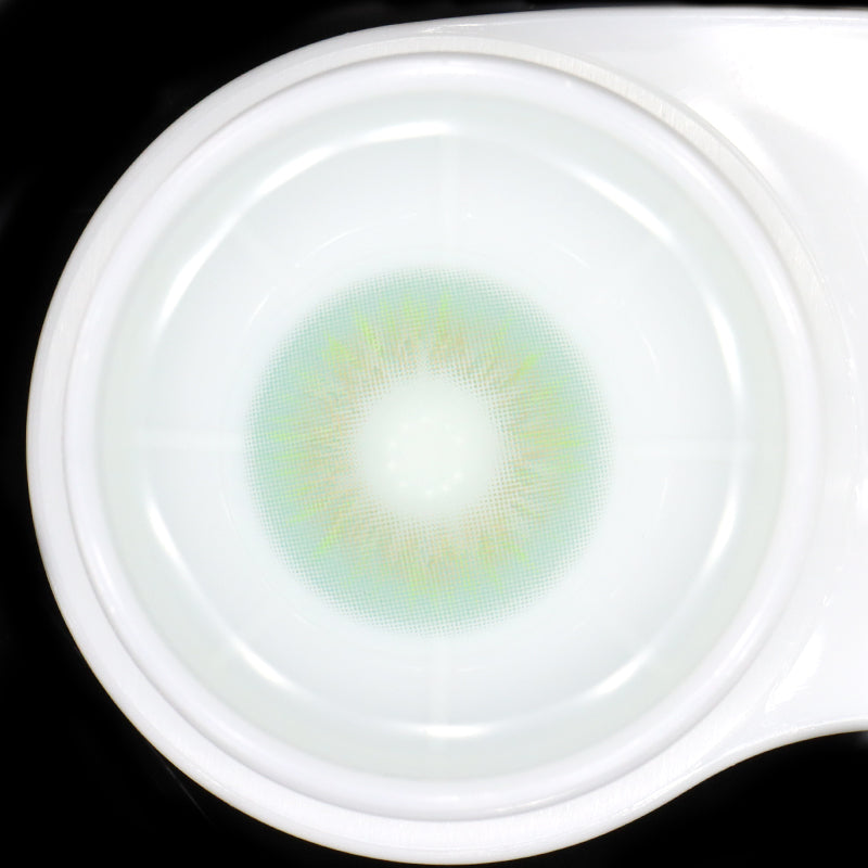 Lentes de contacto de color verde claro con prescripción médica Perla