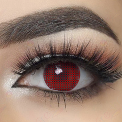 Lentes de contacto de malla roja de Halloween 