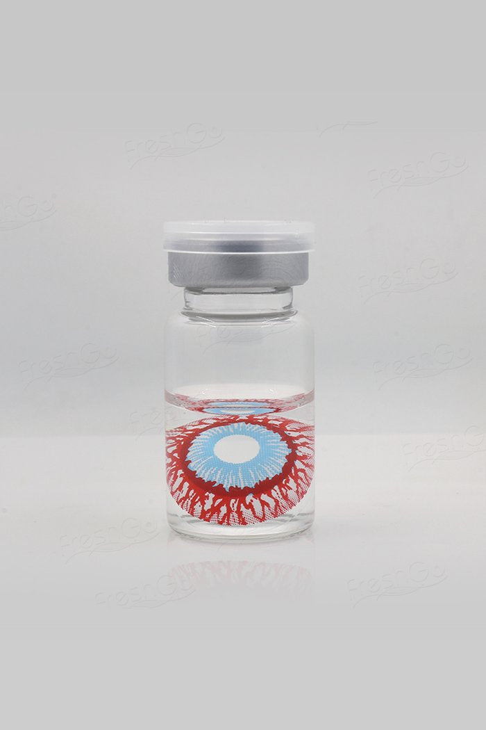 Lentes de contacto de Halloween de 22 mm con efecto zombi infectado e inyectados en sangre 