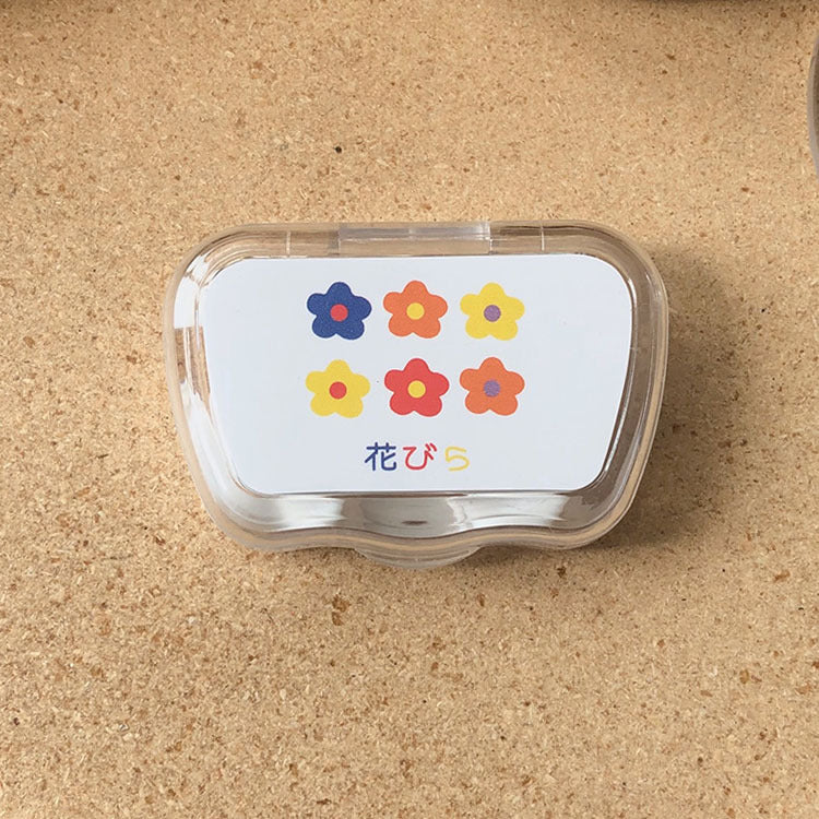 Estuche para lentes de contacto de colores con dibujos animados 