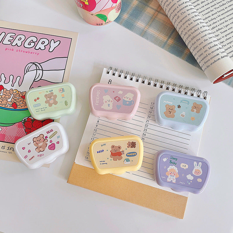 Estuche para lentes de contacto de colores con forma de oso 