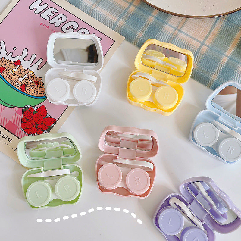 Estuche para lentes de contacto de colores con forma de oso 
