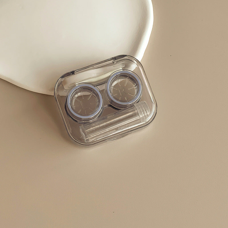 Estuche para lentes de contacto de colores con tapa sin rosca integrada en el frasco 
