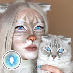 Lentes de contacto de color azul para cosplay de gato Ragdoll 