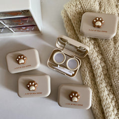 Estuche para lentes de contacto de color Milktea 