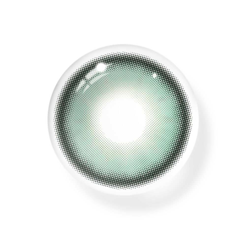 Lentes de contacto de color verde oscuro con prescripción de Halo