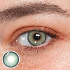 Lentes de contacto de color verde oscuro con prescripción de Halo